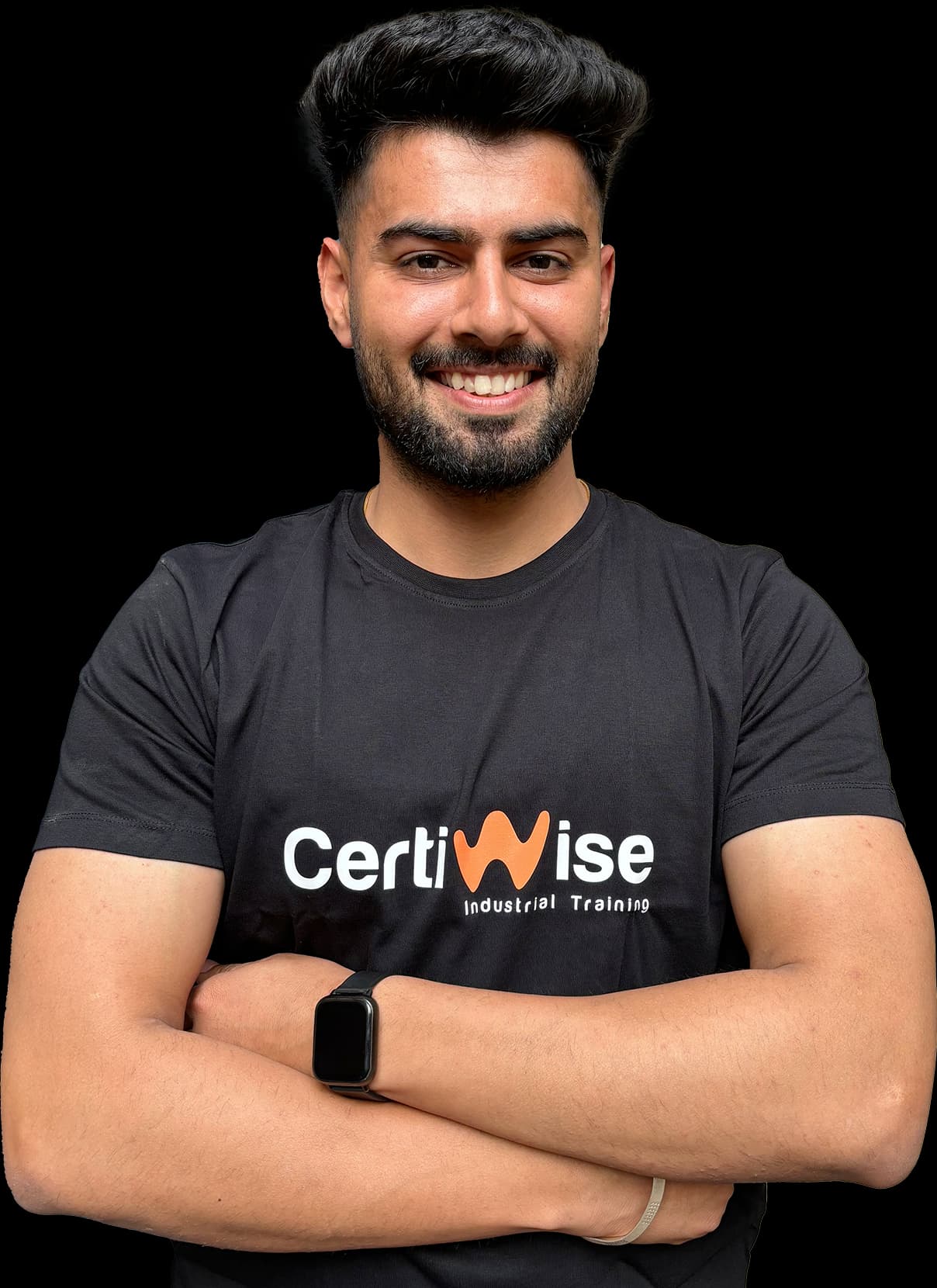 Student wearing Certiwise t-shirt in training session